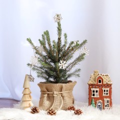 Świąteczny Świerk z Ozdobami (płatki śniegu)